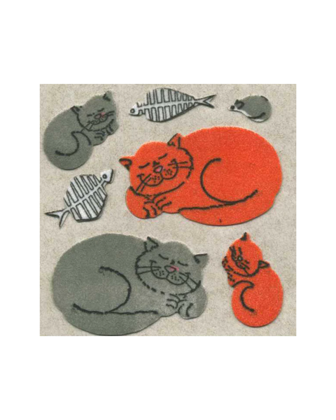 Stickermagic - Furry Tear-off Stickers - Happy Cats