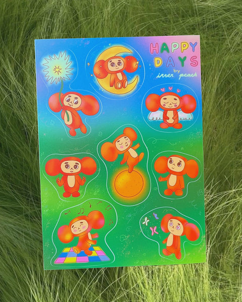 Inner Peach Design - Happy Days Sticker Sheet