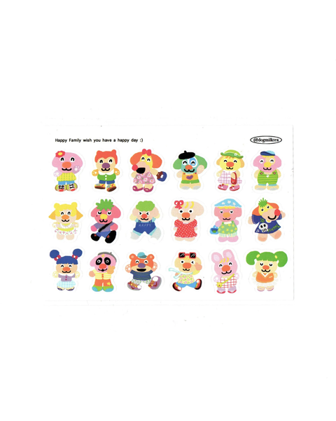 dogmilktea - Sticker Sheet - Happy Family