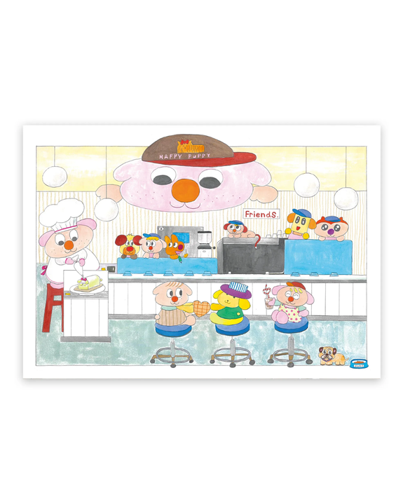dogmilktea - Postcard - Happy in Happy Puppy House