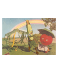 Found Image Press - Happy Vegetables Walking Postcard