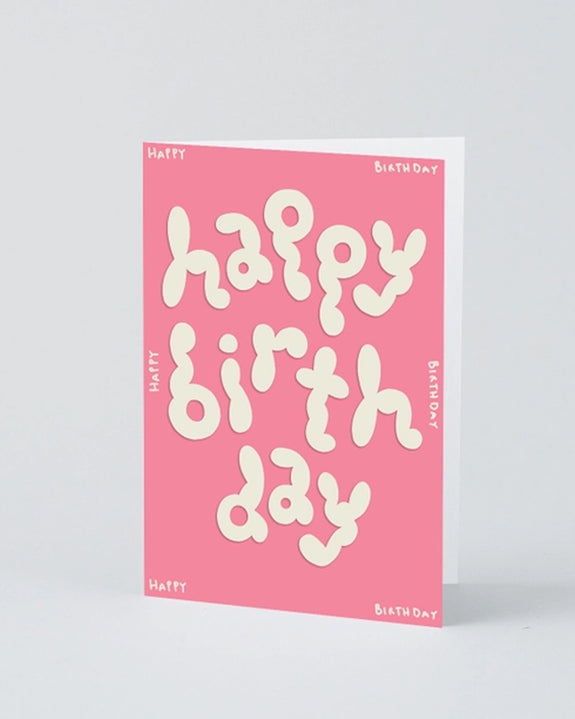 Wrap - Embossed Greetings Card - 'Happy Birthday'