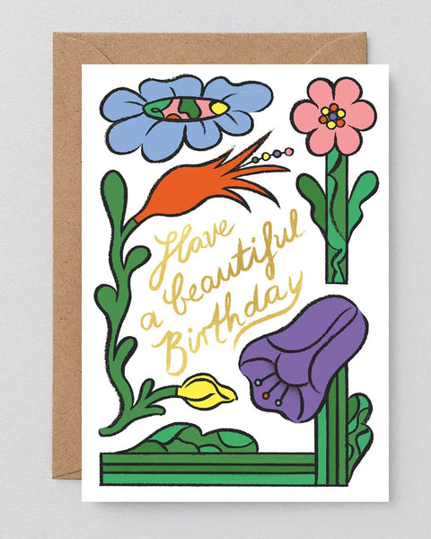 Wrap - 'Have a Beautiful Birthday' Greetings Card