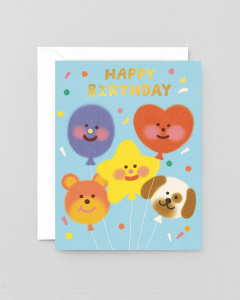 Wrap - Happy Birthday Balloon Gang Kids Greeting Card