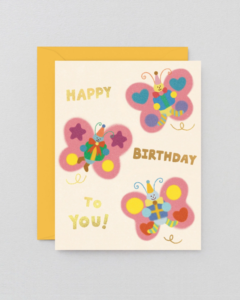 Wrap - Happy Birthday To You Butterflies Kids Greeting Card