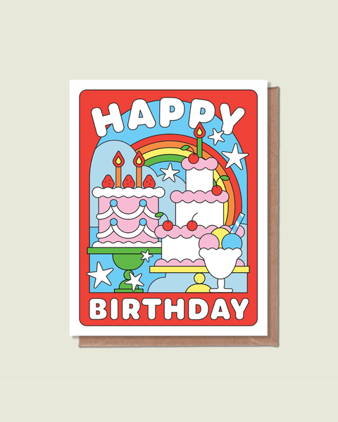 Épée Lapin Studio - Happy Birthday Desserts Greeting Card