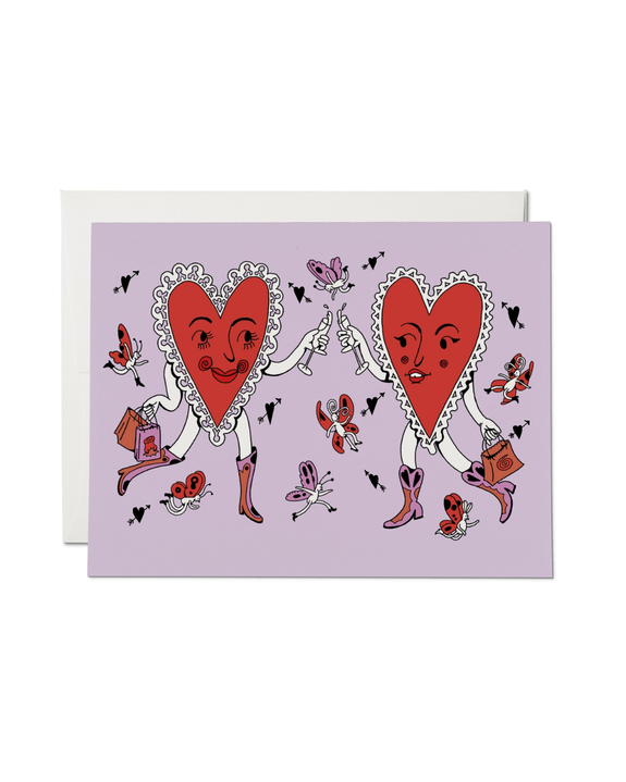 Red Cap Cards - Heart Cheers Greeting Card