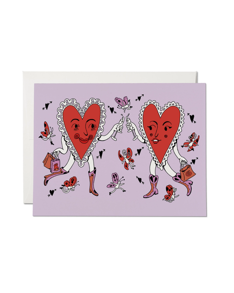 Red Cap Cards - Heart Cheers Greeting Card