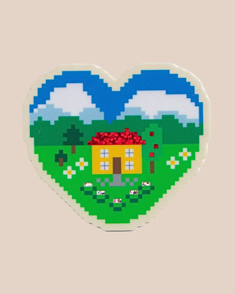 Rodeo Embroidery - Glitter Sticker - Heart Home