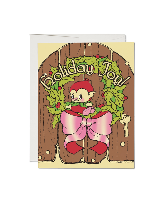 Red Cap Cards - Holiday Elf Greeting Card