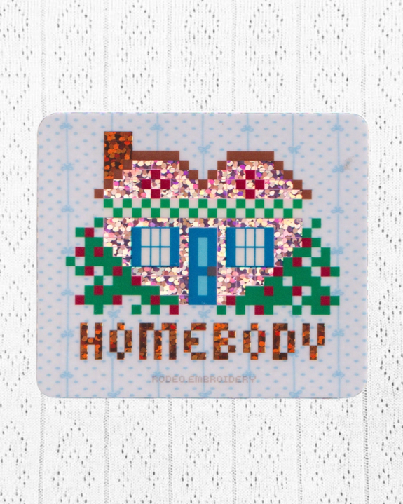 Rodeo Embroidery - Glitter Vinyl Sticker - Homebody