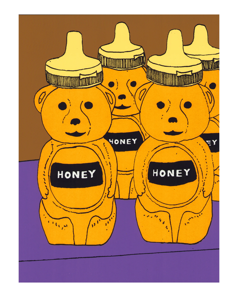 Terry Bleu - Honey bears Screen Print by Hugo Rocci
