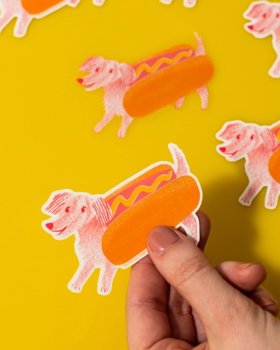 Bromstad Printing Co. - Clear Sticker - Hot Dog