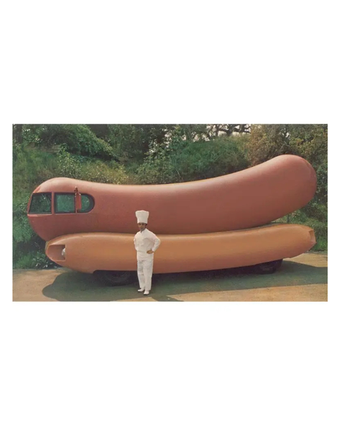 Found Image Press - Wienermobile and Chef Postcard