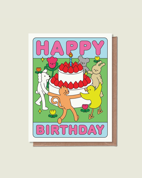 Épée Lapin Studio - Happy Birthday Cake Greeting Card
