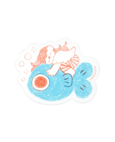 Rochelle Oh - Huggy Fish - Flake Vinyl Sticker