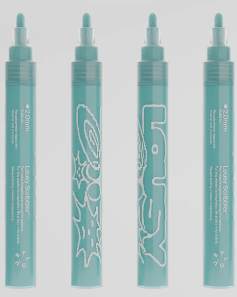 Lousy Scribbler — Sustainable Refillable Markers - Mellow Ice Blue — 2.0mm Bullet