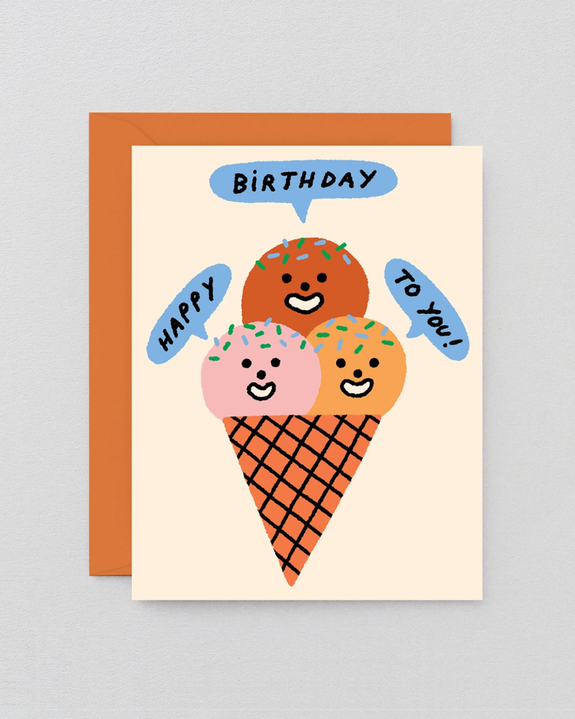 Wrap - Happy Birthday To You Ice Cream Kids Greeting Card