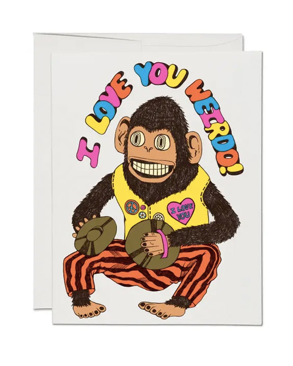 Red Cap Cards - Love You Weirdo Greeting Card