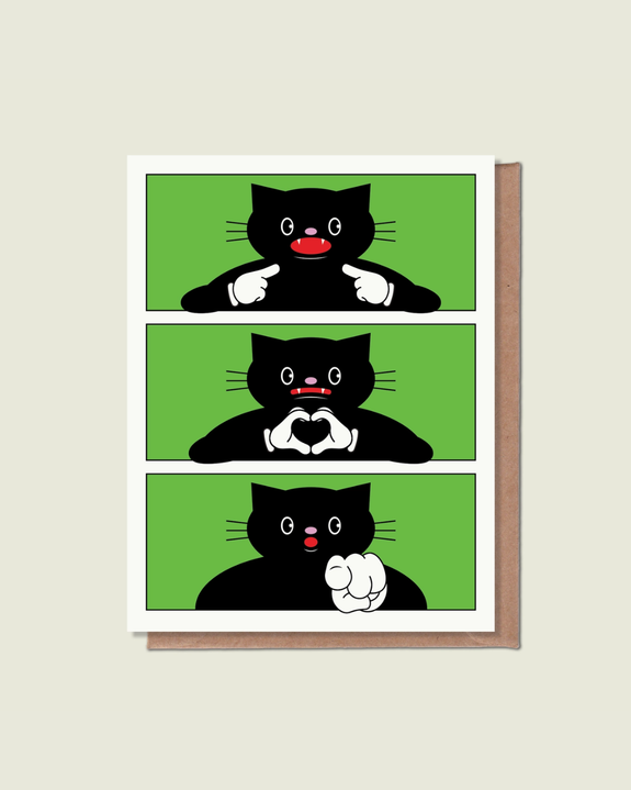Épée Lapin Studio - I Love You Cat Greeting Card