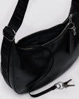 Baggu - Medium Recycled Leather Crescent Bag - Black