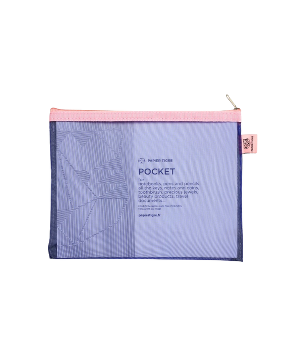 Papier Tigre - Mesh Pocket - M - Indigo