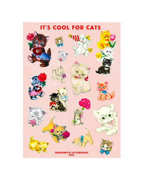 Greenwich Letterpress -  Sticker Sheet - Cool For Cats