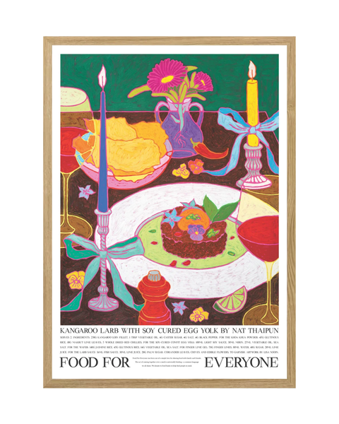 Food For Everyone - A3 Print - Kangaroo Larb by Nat Thaipun & Lisa Nooin