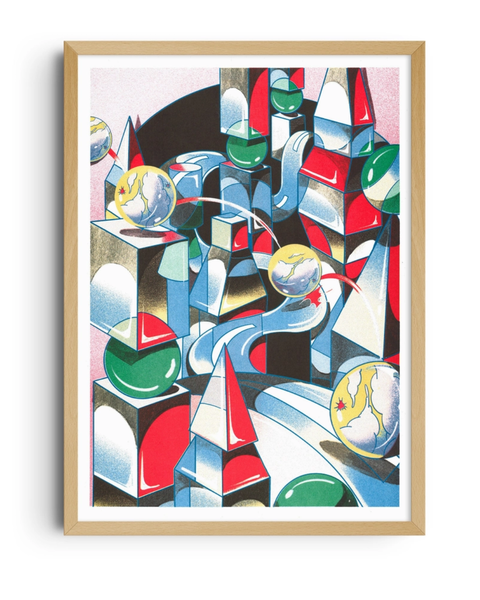 Kiblind - Beya Panicha - Cubism Town Night - A3 Poster