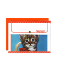 Greenwich Letterpress - Envelope & Card Set - Red Rose Kitten