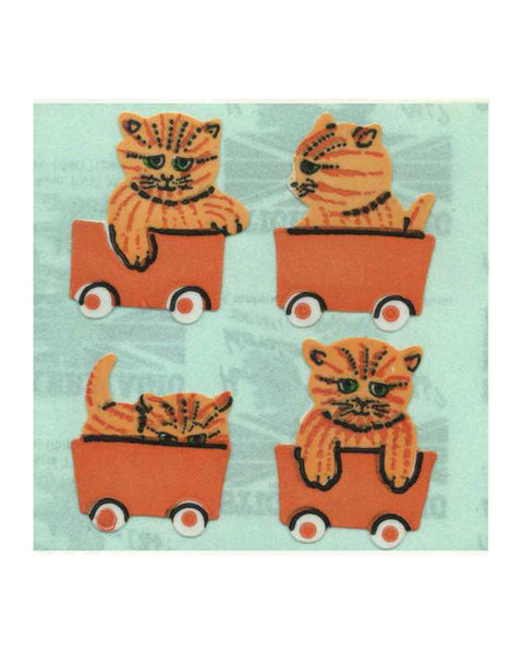 Stickermagic - Tear-off Stickers Square - Kittens in Train