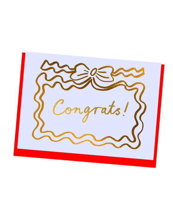 Kitty Kenda Papergoods - Congrats Wiggle Border Foiled Card