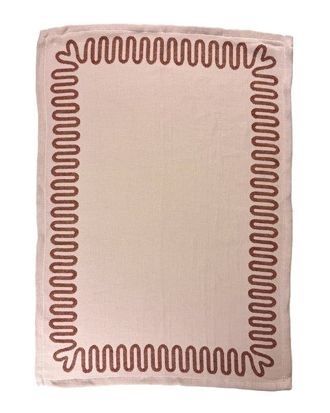 KJP - Dish Towel - Meander - Rose