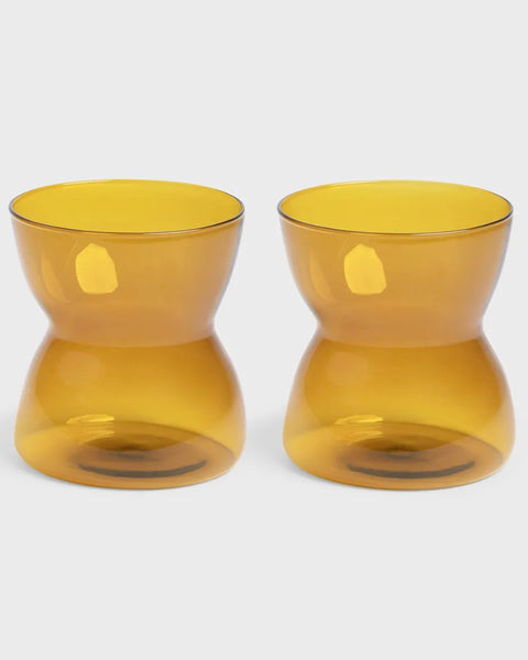 &klevering - Glass Totem - Amber (set of 2)