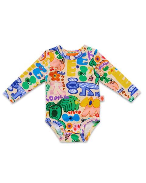 Halcyon Nights - Long Sleeve Bodysuit - Koala 4ever