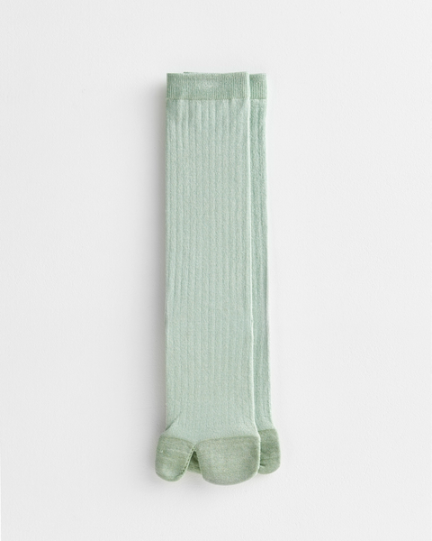Soft Park - Tabi Socks - Kyoto Classic Rib - Mint Shimmer