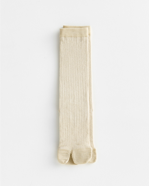 Soft Park - Tabi Socks - Kyoto Classic Rib - Oat Shimmer