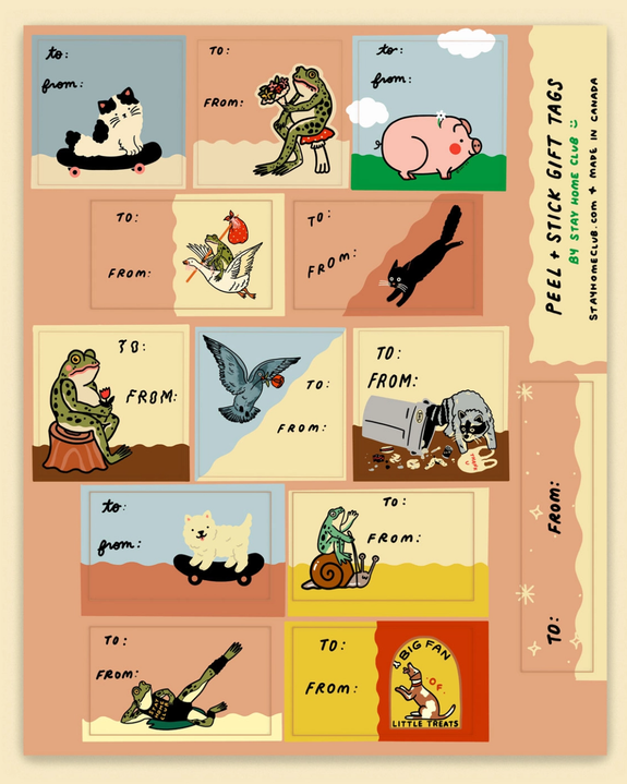 Stay Home Club - Shc Creatures - Gift Tag Sticker Labels