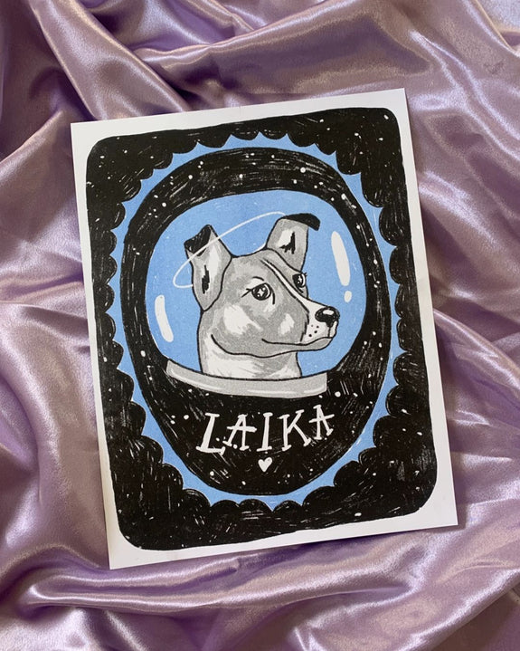 Alex Luciano - Laika the Space Dog Riso Print