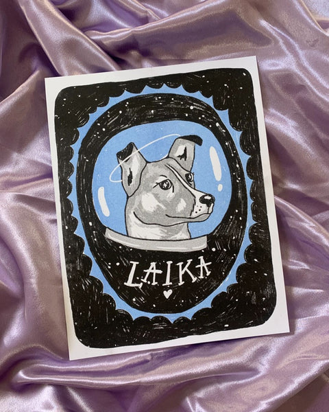 Alex Luciano - Laika the Space Dog Riso Print