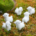 Flocked White Mini Baby Lambs