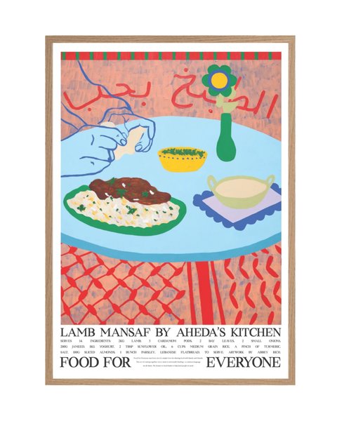 Food For Everyone - A3 Print - Lamb Mansaf by Aheda's Kitchen by Aheda Amro and Abbey Rich