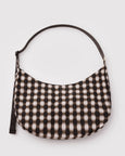 Baggu - Large Nylon Crescent Bag - Blurred Gingham Brown