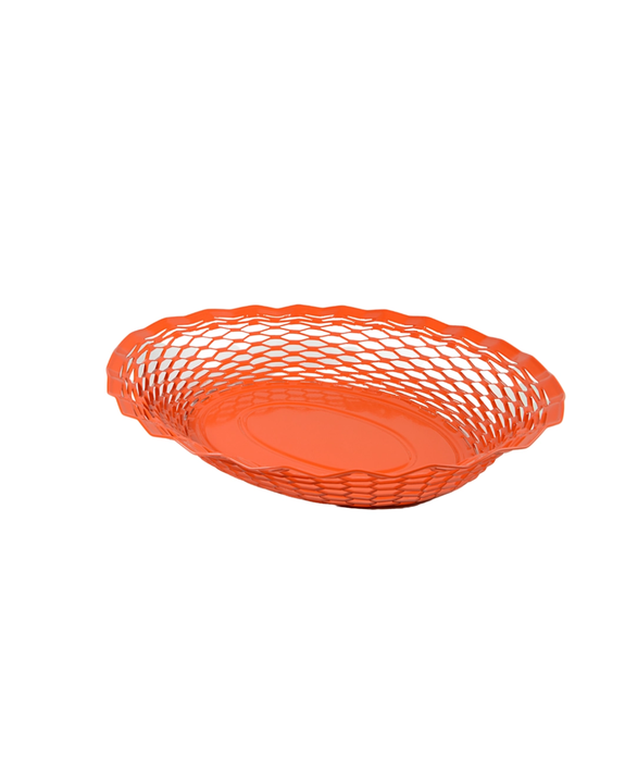 Roger Orfèvre - Oval Metal Food Basket - Large - Shiny Orange
