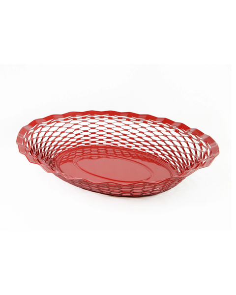Roger Orfèvre - Oval Metal Food Basket - Large - Shiny Red