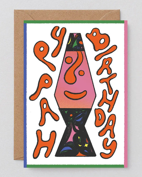 Wrap - Happy Birthday Lava Lamp Greetings Card