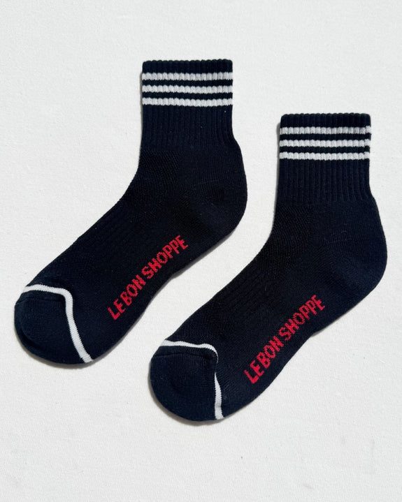 Le Bon Shoppe - Colour Block Girlfriend Socks - Black