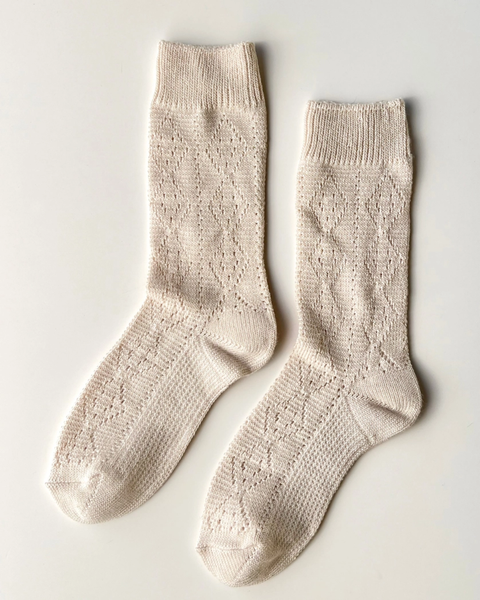 Le Bon Shoppe - Modal Eyelet Socks - Oyster