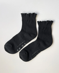 Le Bon Shoppe - Ruffled Hugger Crew Socks - Black