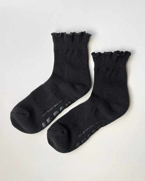 Le Bon Shoppe - Ruffled Hugger Crew Socks - Black